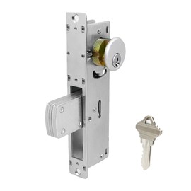 Storefront Door Mortise Lock Swing Deadbolt,Commercial Mortise Lock Double Cylinder Deadbolt Lock Set,in Aluminum(1-1/8" Backset) (Flat Locking Tongue)