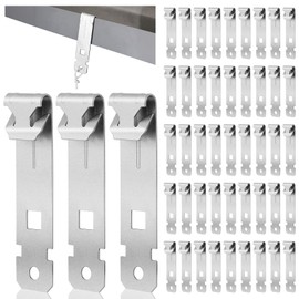 Blulu 50 Pcs C Purlin Clips for Vertical Flanges 1/8" - 1/4" Thick Hardware Clamp Vise for Wire Suspension Connect Ceiling Wire and Jack Chain from Bar Joists and Purlins (Silver)