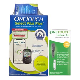 Kit 25 Tiras One Touch +35 Lancetas+lancetador+glucometro