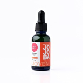 LET'S COCO | Aceite Facial 100% JOJOBA puro. Calma la piel irritada, humecta, equilibra e ilumina la piel. Ayuda a reducir signos de la edad. Prensado en frío. De semilla sustentables originarias de México 30 ml/ 1 oz (Jojoba sin diluir)