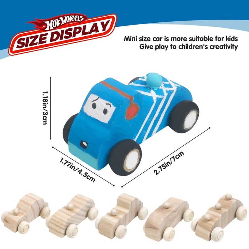 Wooden Cars Unfinished Wood Crafts DIY Craft Wood Kit for