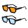 LJCZKA Retro Sunglasses Rectangular Women Men Vintage Small Square Sunglasses
