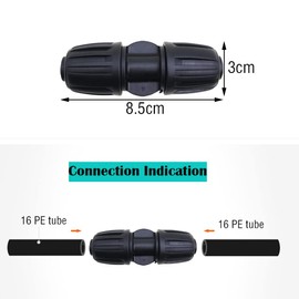 CTRICALVER Drip Irrigation Connectors, 6 Pcs Couplings Connector, 1/2 inch Irrigation Fittings, for Drip Sprinkler Systems, Garden, Patio, Lawn or Flower Bed