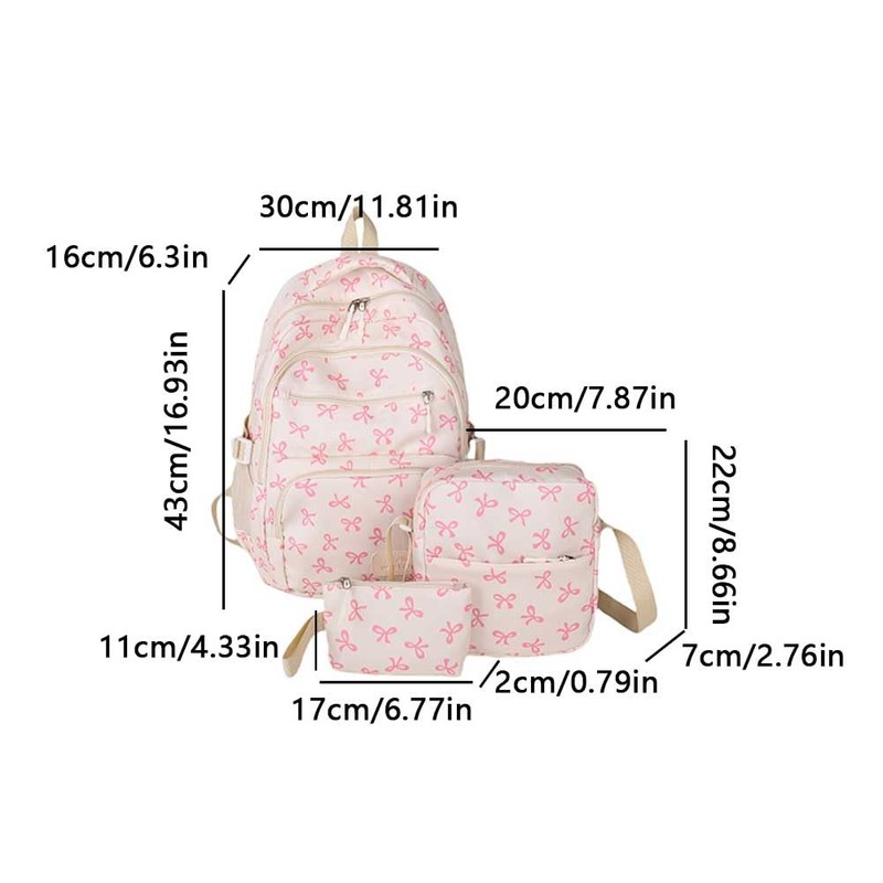 jingyuKJ Coquette Bow Backpack - Cute Kawaii Backpack Set Aesthetic