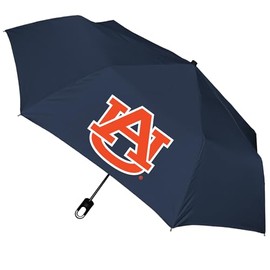 Storm Duds Mini Compact Storm Umbrella - Auburn University Logo 42” Coverage, Folds to 11 Inches- Swivel Clip on Handle - Waterproof, Wind & Rust Resistant, and Flexible Frame