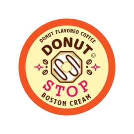Donut Stop Flavored Pods Compatible with 2.0 K Cup Brewers Flavor, Boston Cream Flavor, 40 Count