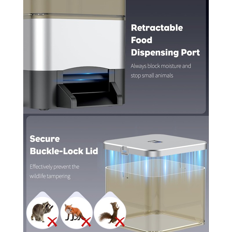 Pawfly Automatic Fish Feeder - Large Capacity Vacation Timer, Moisture-Proof