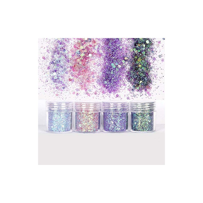 4 Colors Set Nail Glitter Gel Nail Glitter Hologram Set