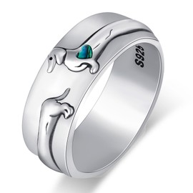 Dachshund Ring 925 Sterling Silver Cute Dachshund Ring for Women Puppy Dog Jewelry Gifts for Women Teen Girls Dog Lovers