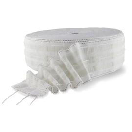 MJMP Curtain Pleating Tape 10 Yards White British Style, Perfect for Making Home Decor Projects.(10 Yards 2.8 Inch)