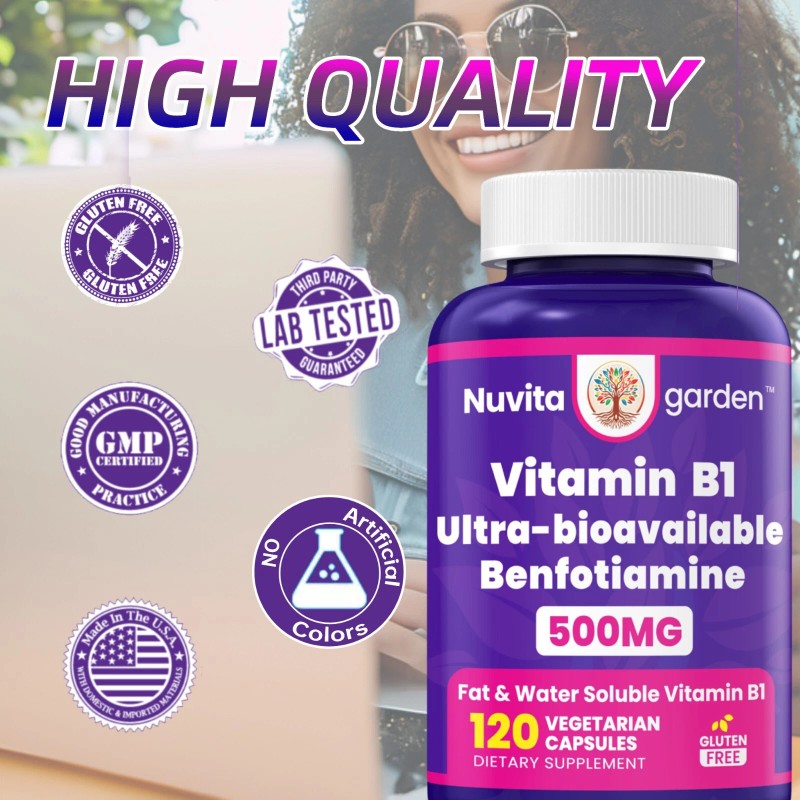 NuvitaGarden 2 Pack Benfotiamine 750mg + 500mg Couple, Vitamin B1