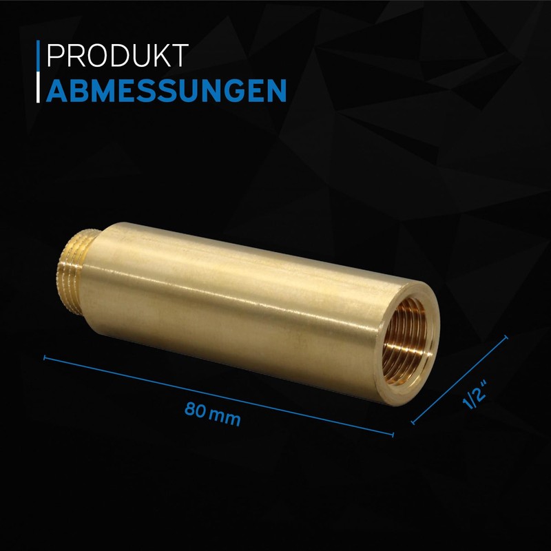 kör4u Tap Extension Brass 1/2 Inch x 80 mm Thread