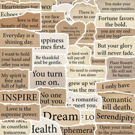 50Pack Retro Typewriter Style Motivational Quote Stickers Water Bottles Laptop Phone Computer Guitar Skateboard Hydroflasks Vinyl Sticker Waterproof Aesthetic Trendy Decals for Kids Teens Girls Adults