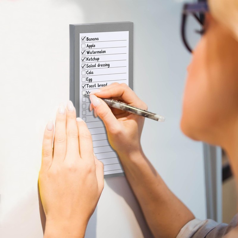 4 Pack Magnetic Notepads for Refrigerator，200 Sheets Grocery List Large
