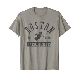 Boston Massachusetts Est. 1630 City Map Souvenir Gift T-Shirt