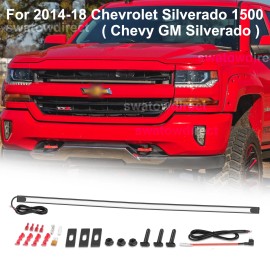 For 2014-18 Chevy GM Silverado Curved LED Grille Accent Bar Light Kit DRL White
