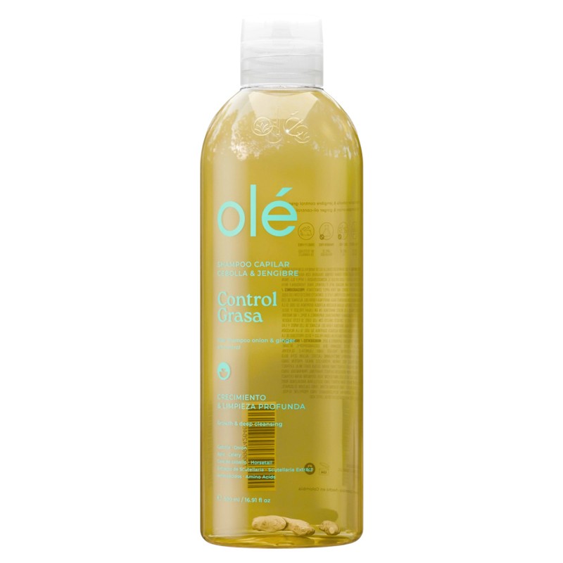 OLÉ Shampoo Onion, Ginger Celery, Shampoo Cebolla, Jengibre, Apio, for