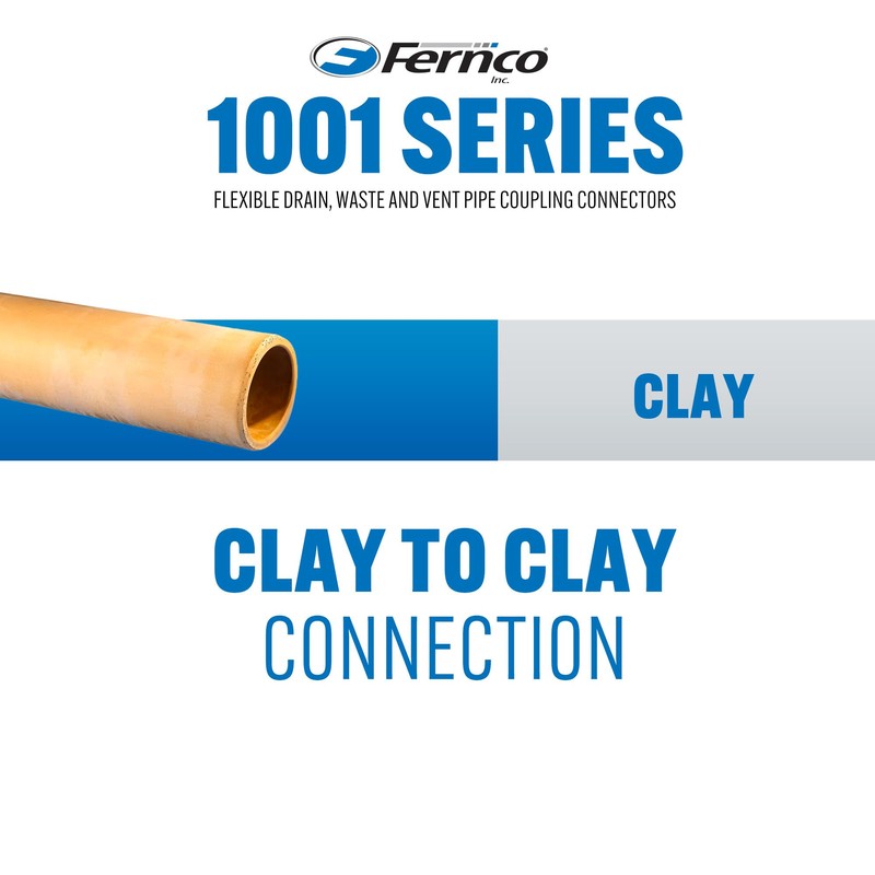 Fernco 1001-44RC Shielded PVC Pipe Coupling for Clay to Clay