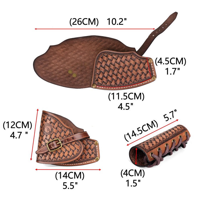 Tourbon Outdoors Leather Axe Head Cover Handle Guard Collar Protector
