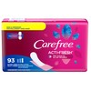 Carefree Acti-Fresh Thin Panty Liners, Extra Long, 93 Count (Pack