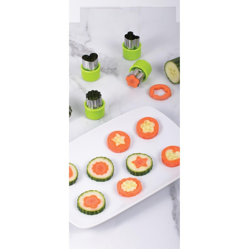HIC Kitchen Mini Fruit and Vegetable Cutter Garnishing Set, Stainless