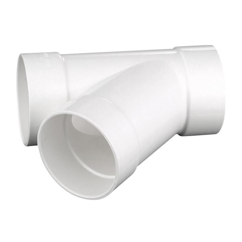 3" PVC 45 Degree Wye DWV Sanitary Y-TEE Street for