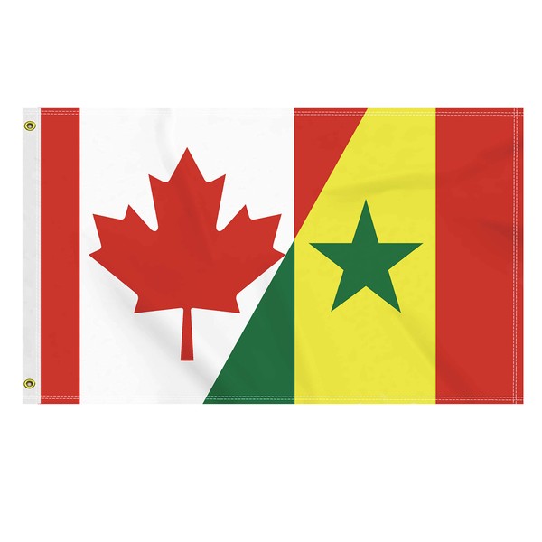 3×5 FT Canada Senegal Flag, Large 100D Canadian Senegalese Friendship