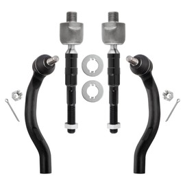 WEDOAUTO 4Pcs Steering & Suspension Kit Front Inner Outer Tie Rods End Links Left Driver & Right Passenger Fit For Honda Civic 2006 2007 2008 2009 2010 2011 1.8L l4 Replace# ES800373 ES800374 EV800246