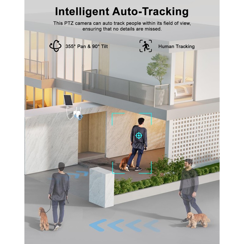 HXVIEW 4G LTE Solar Cellular Security Camera Outdoor Wireless, 24/7