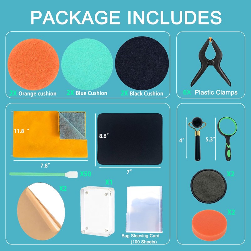 Luxiys 174 Pcs Trading Card Cleaning Care Tool Accessory Kit,