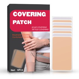 Tattoo Cover Up Patch, 6Pcs Effectively Cover Tattoos, Scars & Birthmarks, Waterproof and Sweatproof, Look Natural with Safe Materials, Suitable for Important Occasions