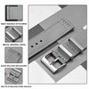 [Anbeer] 18mm 時計バンド ナイロン ツーピース式 クイックリリーズ替えベルト メタル製ループ付き グレー シルバーバックル