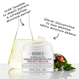 Kiehl's KIEHL’S ULTRA FACIAL OVERNIGHT REHYDRATING MASK 10.5% SQUALANE (0.5OZ/14ML) 2X