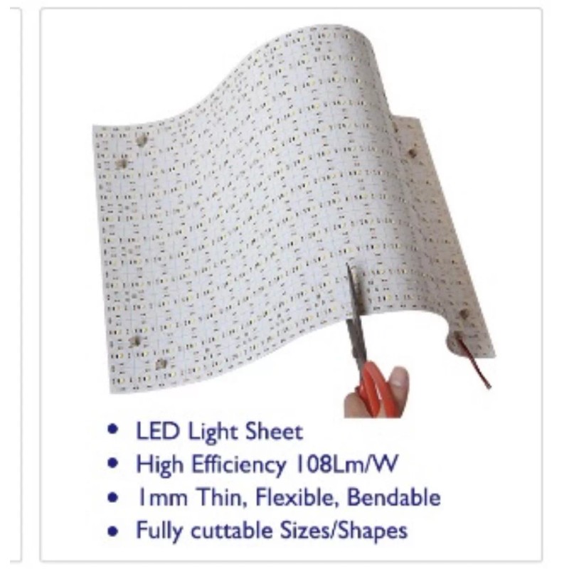 Flex 24V LED SHEET 36W 2800-3000K Flexible, Cuttable 500x240mm 300LEDS