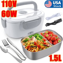12V Car Portable Food Heating Lunch Box Electric Heater Warmer For Trucks Office