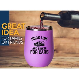Tow Truck Driver Pink Edition Wine Tumbler 12oz - Hook line and - Trucker Motorist Trucking Worker Driver Transportation