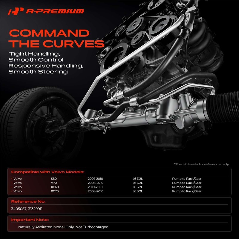 A-Premium Power Steering Pressure Hose Assembly Compatible with Volvo