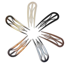 FYHJTRT 6 Pack French Hair Clips, Retro Tortoise Shell French Twist Hair Pins, Hair Pins for Thin and Thick Hair Buns