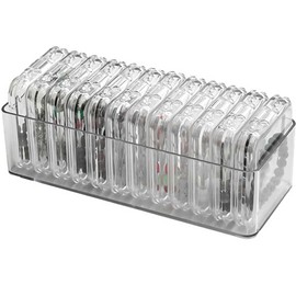 12 Pcs Plastic Storage Cases with Large Case Holder, Small Clear Bead Storage Boxes Organizers Jewelry Containers for Rhinestones, Glitters, Sequins, DIY Art Crafts, Nails, and Other Small Items