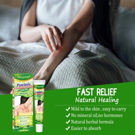 Crema para psoriasis y eczema, cremas anti picazón de hierbas chinas naturales, crema para eczema para aliviar la piel seca y con picazón, hidratación a base de plantas, cremas humectante (Paquete de 1)