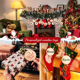 Ywlake Natural Wood Slices, 30 Pcs 6-7 cm Unfinished Predrilled Round Wooden Circles 2.4"-2.8" with Hole Wood kit for DIY Art Craft Christmas Ornaments, Wood Burning and Wooden Coasters