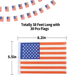 American Flag Banner, Small American Flag Mini USA Flags, Used for Party School Sports Events Patriotic Festival Decorations
