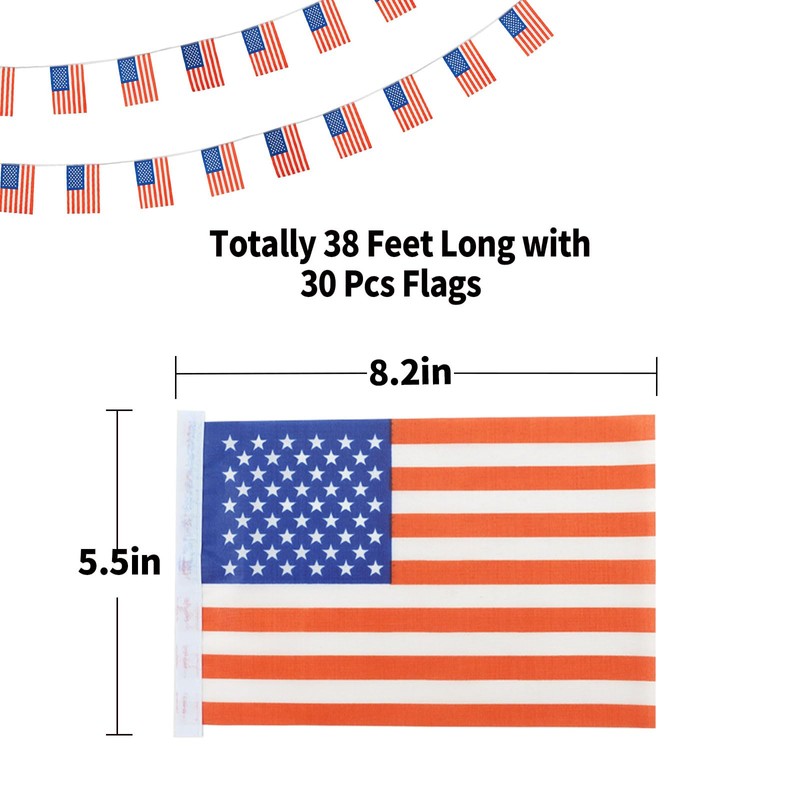 American Flag Banner, Small American Flag Mini USA Flags, Used