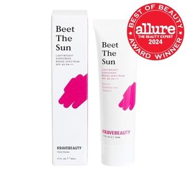 KraveBeauty Beet The Sun SPF 40 – Protector solar de amplio espectro diario inspirado en Corea, SPF químico no graso, sin residuo blanco, vegano y libre de crueldad, 1.7 fl oz