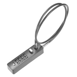 M METERXITY Gate Locks for Outdoor Fence, 11.81IN Heavy Steel Cable Rope Keyless 4-Digit Combination Lock for Gate/Cabinet/Snowboard/Bike/Locker, Resettable Code Security Cable [Gun Color]