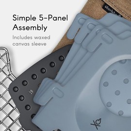 überleben Stöker Wood Burning Camp Stove - Stainless Steel Portable Wood Stove for Camping, Backpacking, & Hiking - 18oz Folding Camping Stove - Small Wood Stove Camping Essentials (Smokey Blue)