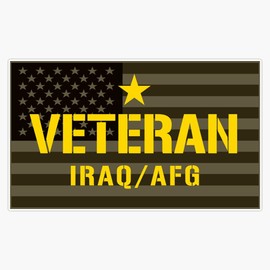 HOF Trading Veteran - Iraq and Afghanistan - I Served Vinyl Sticker Waterproof Decal Laptop Wall Window Bumper Sticker 5, HOF-VETERAN-STICKERS-036