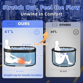 Extra Large Cold Plunge Tub with Aluminum Support Poles for Cold Water Therapy, Portable Ice Bath Tub for Athletes Recovery, Collapsible Ice Plunge Tub for Adults with Water Filling Cushion
