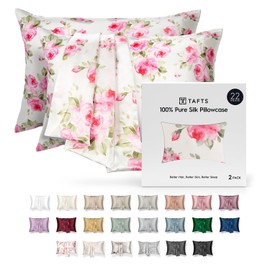 Tafts Silk Pillow Cases - 22mm 100% Pure Mulberry 6A Silk Pillowcase for Hair & Skin with Envelope Closure, Cooling, Natural, Organic, Double Sided Silk Pillow Case (Rose, King 20x36, 2pc)