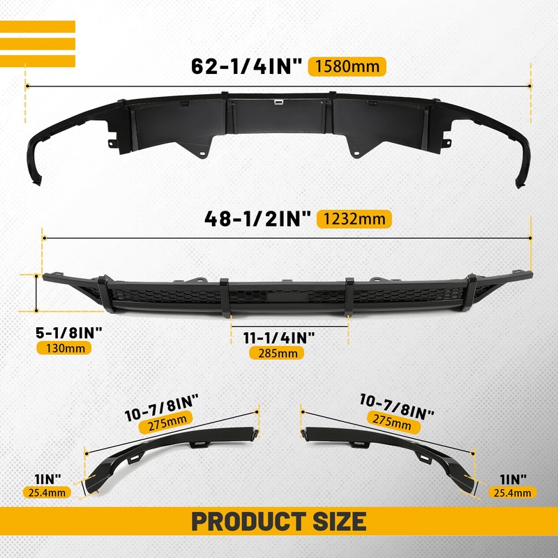 KUAFU Rear Diffuser Compatible with 2018-2021 Honda Accord All Models